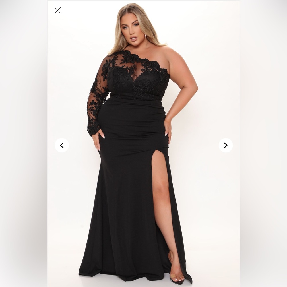 Fashion Nova Black One Shoulder Dress